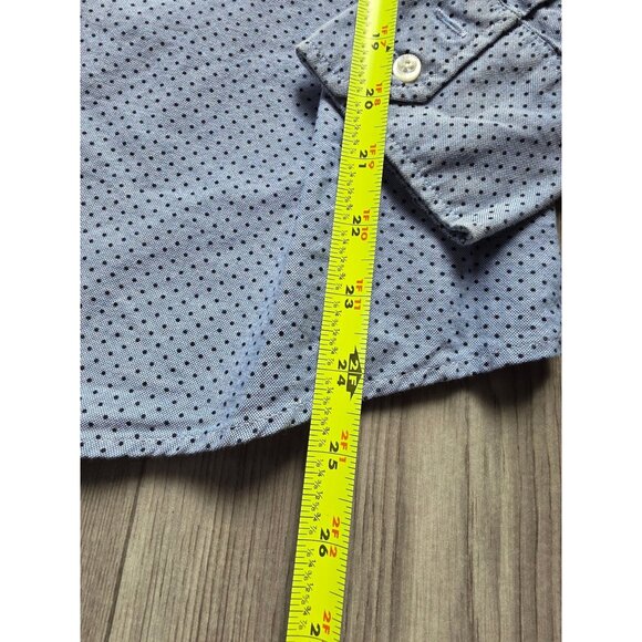 Lands End Womens Blue Polka Dot Long Sleeve Button-Up Shirt Size 12 Cotton - Picture 6 of 7